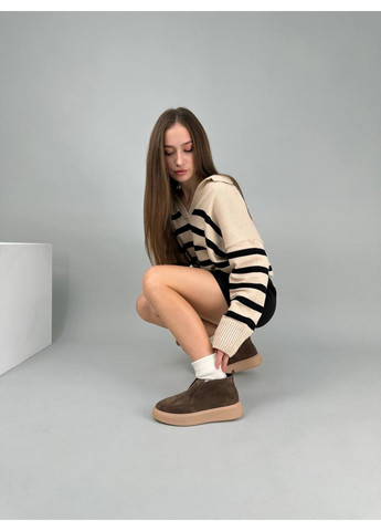 VZUTIK Женские замшевые лоферы коричневый з натуральная замша, украина — всесезон (277693675)