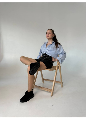 VZUTIK Жіночі замшеві лофери чорний з натуральна замша, україна — всесезон (277692912)