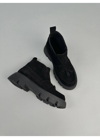 VZUTIK Жіночі замшеві лофери чорний з натуральна замша, україна — всесезон (277692929)