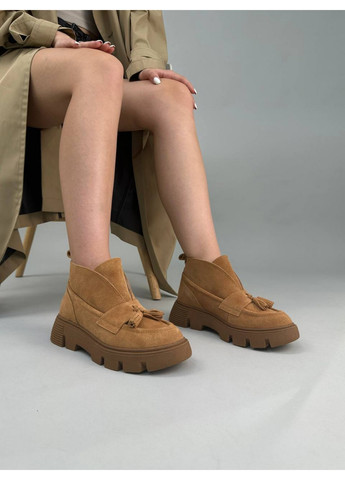 VZUTIK Женские замшевые лоферы оранжевый з натуральная замша, украина — всесезон (277692968)