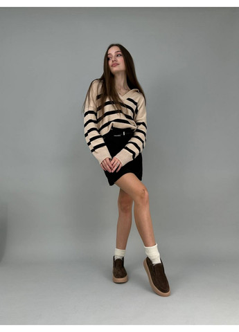 VZUTIK Женские замшевые лоферы коричневый з натуральная замша, украина — всесезон (277692805)