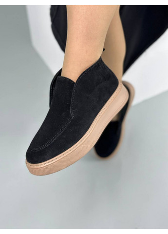 VZUTIK Женские замшевые лоферы черный з натуральная замша, украина — всесезон (277692906)