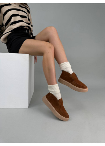 VZUTIK Женские замшевые лоферы оранжевый з натуральная замша, украина — всесезон (277693684)