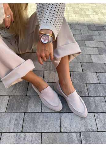 VZUTIK Женские замшевые лоферы бежевый з натуральная замша, украина — всесезон (277692804)