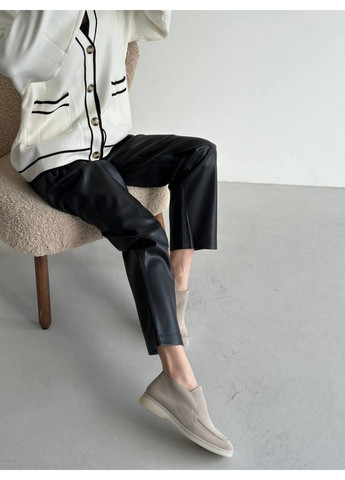 VZUTIK Замшевые женские лоферы песочный з натуральная замша, украина — всесезон (277693671)