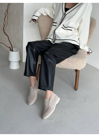 VZUTIK Замшевые женские лоферы песочный з натуральная замша, украина — всесезон (277693671)