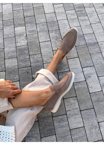 VZUTIK Жіночі замшеві лофери пісочний з натуральна замша, україна — всесезон (277692949)