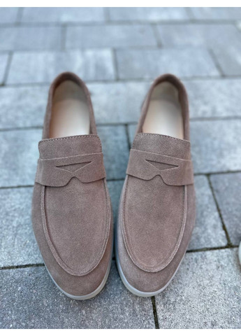 VZUTIK Жіночі замшеві лофери пісочний з натуральна замша, україна — всесезон (277692949)