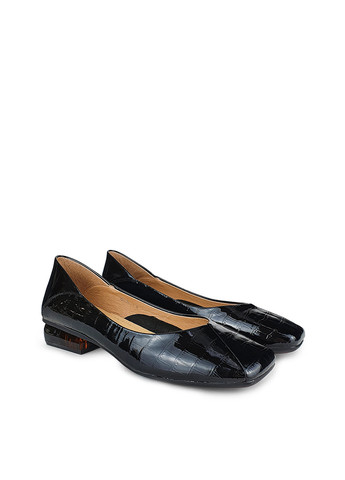 Туфли на низком каблуке женские черные лаковые,,20Q35893-1, 36 Berkonty на низком каблуке
