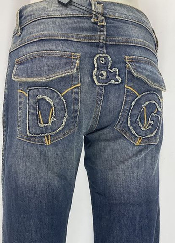 Синие демисезонные слим джинсы D&G