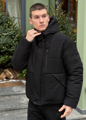 Чорна зимня чоловіча зимова куртка s m l xl 2xl(46 48 50 52 54) чорна No Brand