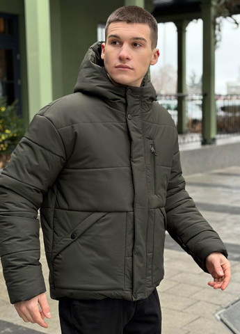 Оливкова (хакі) зимня чоловіча зимова куртка s m l xl 2xl(46 48 50 52 54) хакі No Brand