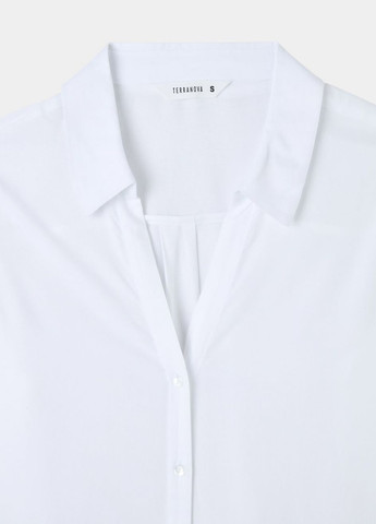 Белая повседневный рубашка однотонная Terranova