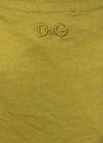 Горчичный демисезонный повседневный лонгслив D&G с рисунком