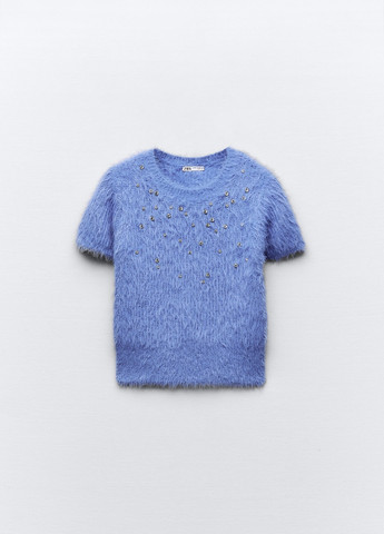 Синий демисезонный свитер Zara