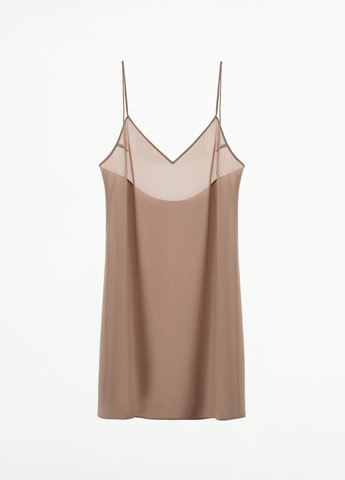 Розово-коричневое домашнее платье Zara однотонное