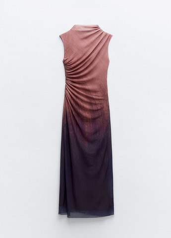 Бордовое повседневный платье Zara с абстрактным узором