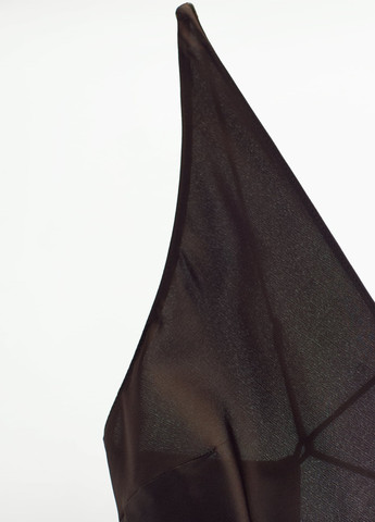 Темно-коричневое праздничный платье Zara однотонное