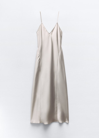 Светло-серое домашнее платье Zara однотонное