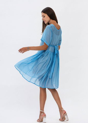 Голубое деловое платье Lesia однотонное