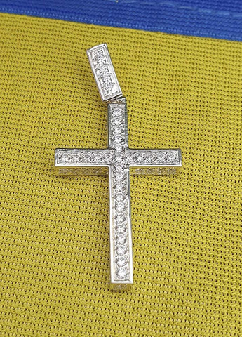 Крест полностью в камнях 3598 Maxi Silver (277756706)