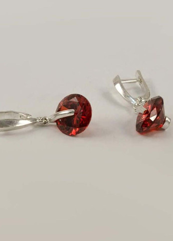Сережки висюльки з червоним камінням 7938/1 Maxi Silver (277756804)