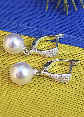 Сережки з перлами вісюльки 8316 Maxi Silver (277756996)
