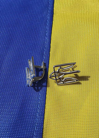 Серьги с гербом Украины 5622 Maxi Silver (277757015)