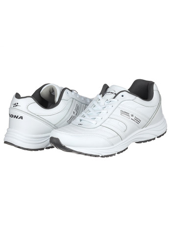 Белые демисезонные мужские кроссовки из кожи спортивные Bona