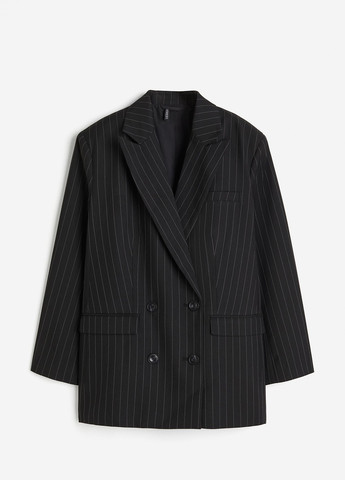 Черный деловой пиджак H&M - меланжевый - демисезонный