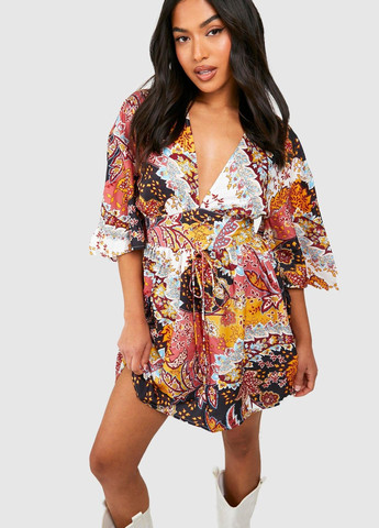 Комбинированное платье Boohoo