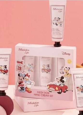 Набір кремів для рук з ароматом троянди Life Disney Disney Fresh Rose Hand Cream Set, 3х50ml JMsolution (277812796)