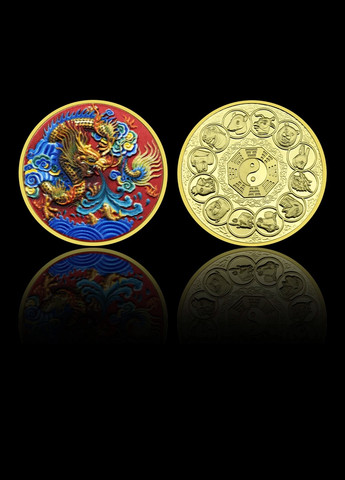 Коллекционная памятная монета Зодиак Дракон Blue Orange (277868416)