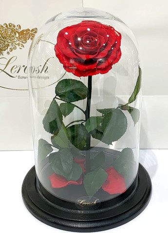 Красная роза в колбе - Lux 33 см LEROSH (278020008)