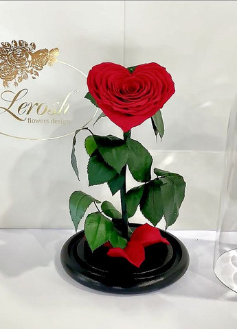 Червона троянда в колбі Серце - Premium 27 см LEROSH (278020070)