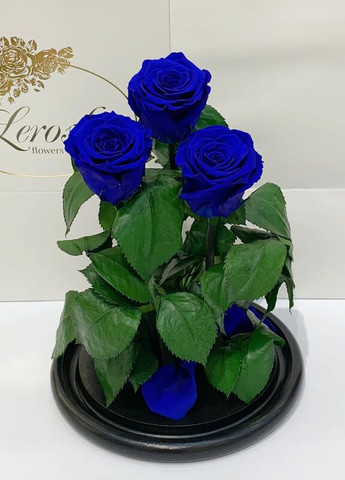 Букет три сині троянди в колбі - Grand 33 см LEROSH (278020007)