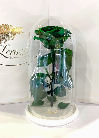 Зелена троянда в колбі - Premium 27 см LEROSH (278020069)