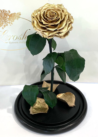 Золота троянда в колбі - Lux 33 см LEROSH (278019966)