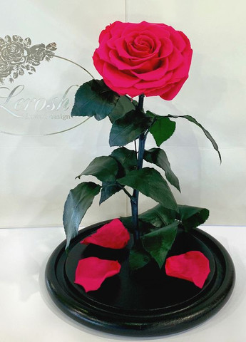 Малиновая роза в колбе - Lux 33 см LEROSH (278020018)