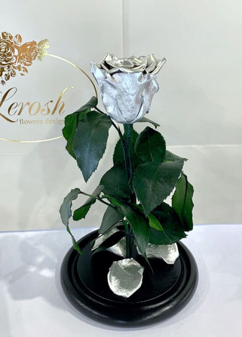 Серебряная роза в колбе - Classic 27 см LEROSH (278020005)