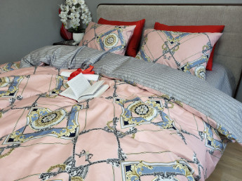 Комплект постельного белья Сатин илюзия 200x220 см Евро 40x60 см ( КТ_pvu_4791_40_40x60 ) Комфорт-текстиль (277940941)