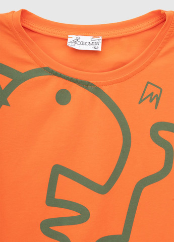 Оранжевая летняя футболка No Brand