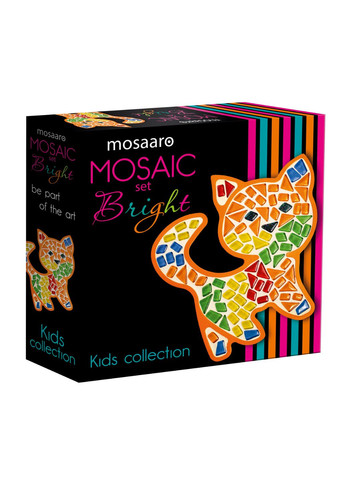 Стеклянная мозаика для детей Котик 204x203 мм (MA7006) Mosaaro (277944582)