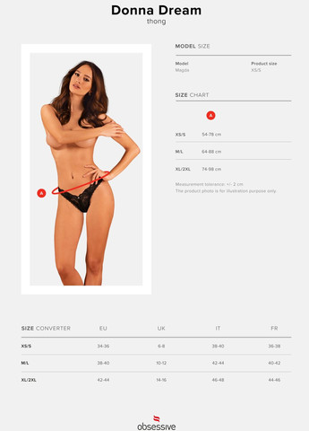 Чорний демісезонний трусики стрінги з мережива donna dream Obsessive