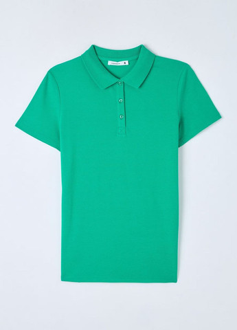Женская зеленая футболка поло Terranova однотонная