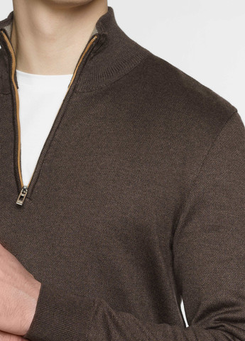 Бежевий демісезонний светр чоловічий коричневий Arber Zipper-Neck N-AVT-74