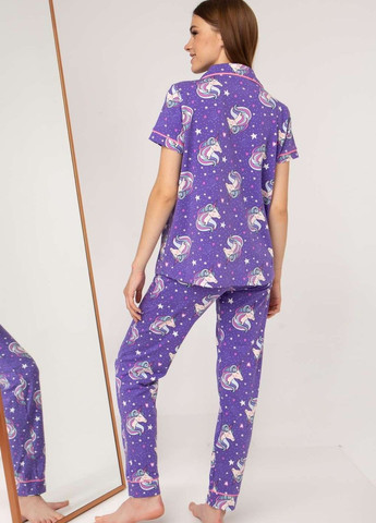 Фиолетовая пижама женская со штанами Nicoletta