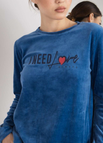 Синя костюм жіночий велюровий Nicoletta