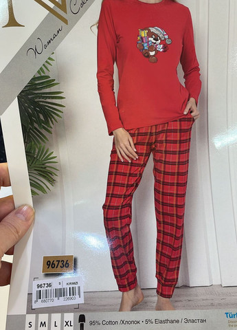 Червона жіночий комплект зі штанами в клітку Nicoletta