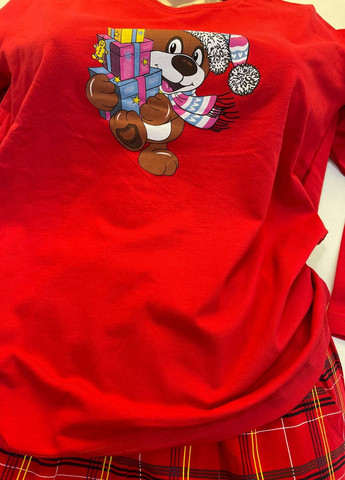 Червона жіночий комплект зі штанами в клітку Nicoletta